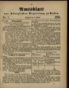 Amtsblatt der K&ouml;niglichen Regierung zu Posen. 1885.02.17 Nro.7