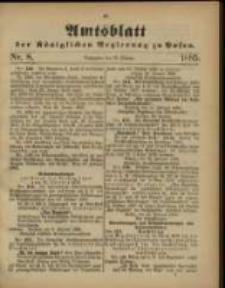 Amtsblatt der K&ouml;niglichen Regierung zu Posen. 1885.02.24 Nro.8