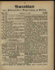 Amtsblatt der K&ouml;niglichen Regierung zu Posen. 1885.03.17 Nro.11