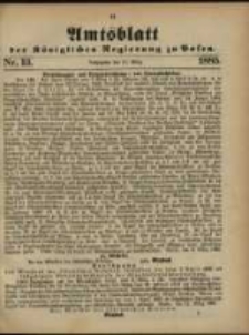 Amtsblatt der K&ouml;niglichen Regierung zu Posen. 1885.03.31 Nro.13