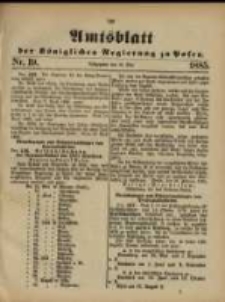 Amtsblatt der K&ouml;niglichen Regierung zu Posen. 1885.05.12 Nro.19