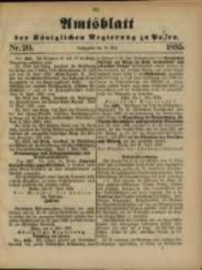 Amtsblatt der K&ouml;niglichen Regierung zu Posen. 1885.05.19 Nro.20