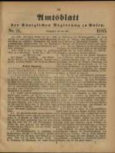 Amtsblatt der K&ouml;niglichen Regierung zu Posen. 1885.05.26 Nro.21
