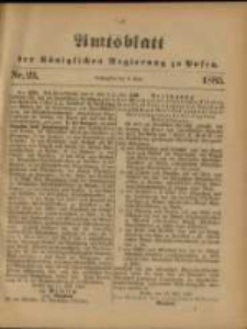 Amtsblatt der K&ouml;niglichen Regierung zu Posen. 1885.06.09 Nro.23