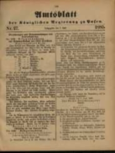 Amtsblatt der K&ouml;niglichen Regierung zu Posen. 1885.07.07 Nro.27