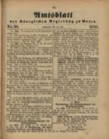 Amtsblatt der K&ouml;niglichen Regierung zu Posen. 1885.07.14 Nro.28