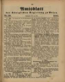 Amtsblatt der Königlichen Regierung zu Posen. 1885.07.14 Nro.28