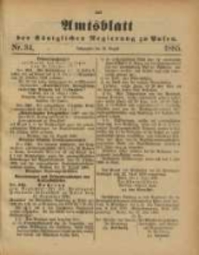 Amtsblatt der K&ouml;niglichen Regierung zu Posen. 1885.08.25 Nro.34