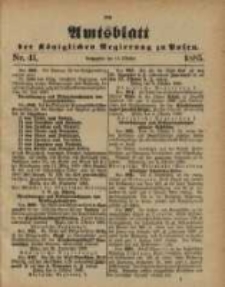 Amtsblatt der K&ouml;niglichen Regierung zu Posen. 1885.10.13 Nro.41