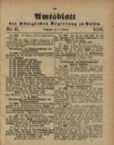 Amtsblatt der Königlichen Regierung zu Posen. 1885.10.13 Nro.41