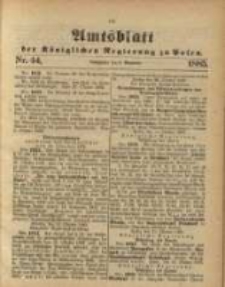 Amtsblatt der K&ouml;niglichen Regierung zu Posen. 1885.11.03 Nro.44