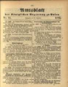 Amtsblatt der K&ouml;niglichen Regierung zu Posen. 1885.12.22 Nro.51