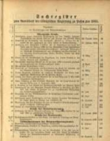 Sachregister … pro 1885