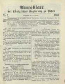 Amtsblatt der K&ouml;niglichen Regierung zu Posen. 1900.02.13 Nro.7