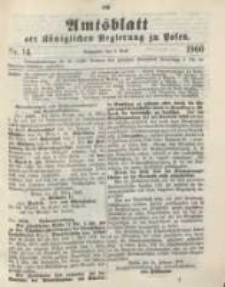Amtsblatt der K&ouml;niglichen Regierung zu Posen. 1900.04.03 Nro.14