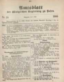 Amtsblatt der K&ouml;niglichen Regierung zu Posen. 1900.05.01 Nro.18