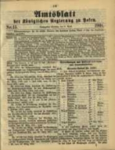 Amtsblatt der K&ouml;niglichen Regierung zu Posen. 1901.04.09 Nro.15