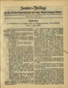 Sonder- Beilage zu Nr. 20 des Amtsblatt der Kgl. Regierung zu Posen