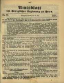 Amtsblatt der K&ouml;niglichen Regierung zu Posen. 1901.05.21 Nro.21