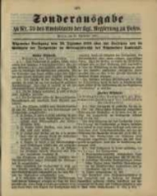 Sonderausgabe zu Nr. 39 des Amtsblatt der Kgl. Regierung zu Posen