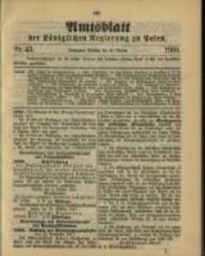 Amtsblatt der K&ouml;niglichen Regierung zu Posen. 1901.10.22 Nro.43