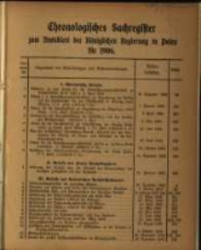 Chronologisches Sachregister zum Amtsblatt der K&ouml;niglichen Regierung in Posen f&uuml;r 1906