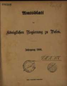 Amtsblatt der Königlichen Regierung zu Posen. 1906.01.02 Nro.1
