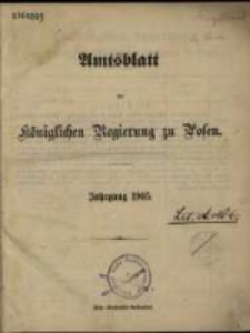 Amtsblatt der K&ouml;niglichen Regierung zu Posen. 1905.01.3 Nro.1