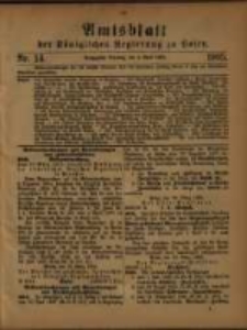 Amtsblatt der K&ouml;niglichen Regierung zu Posen. 1905.04.04 Nro.14