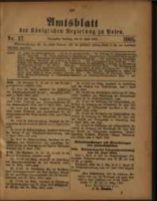 Amtsblatt der K&ouml;niglichen Regierung zu Posen. 1905.04.25 Nro.17