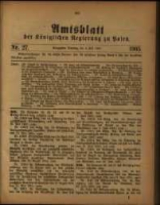 Amtsblatt der Königlichen Regierung zu Posen. 1905.07.04 Nro.27