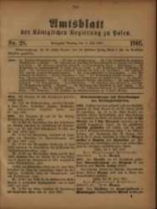 Amtsblatt der K&ouml;niglichen Regierung zu Posen. 1905.07.11 Nro.28