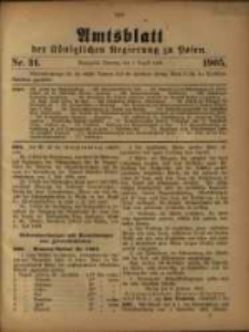 Amtsblatt der Königlichen Regierung zu Posen. 1905.08.01 Nro.31