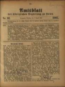 Amtsblatt der K&ouml;niglichen Regierung zu Posen. 1905.08.08 Nro.32