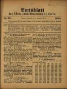Amtsblatt der K&ouml;niglichen Regierung zu Posen. 1905.09.05 Nro.36