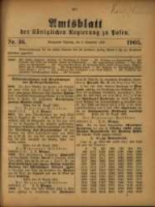 Amtsblatt der Königlichen Regierung zu Posen. 1905.09.05 Nro.36