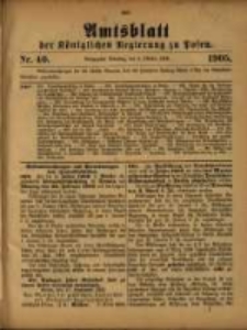 Amtsblatt der Königlichen Regierung zu Posen. 1905.10.03 Nro.40