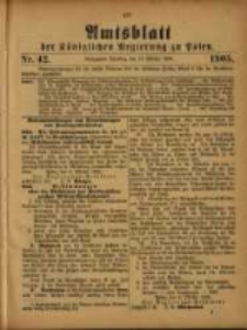 Amtsblatt der K&ouml;niglichen Regierung zu Posen. 1905.10.17 Nro.42