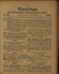 Amtsblatt der K&ouml;niglichen Regierung zu Posen. 1905.11.28 Nro.48