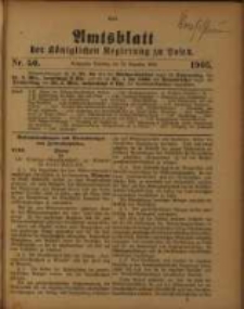 Amtsblatt der K&ouml;niglichen Regierung zu Posen. 1905.12.12 Nro.50