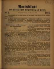 Amtsblatt der K&ouml;niglichen Regierung zu Posen. 1906.01.30 Nro.5