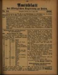 Amtsblatt der K&ouml;niglichen Regierung zu Posen. 1906.04.03 Nro.14