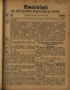 Amtsblatt der K&ouml;niglichen Regierung zu Posen. 1906.04.24 Nro.17