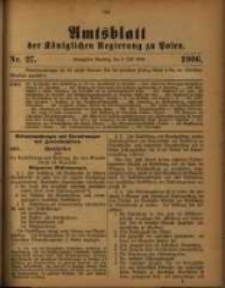 Amtsblatt der K&ouml;niglichen Regierung zu Posen. 1906.07.03 Nro.27