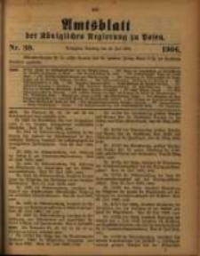 Amtsblatt der K&ouml;niglichen Regierung zu Posen. 1906.07.24 Nro.30