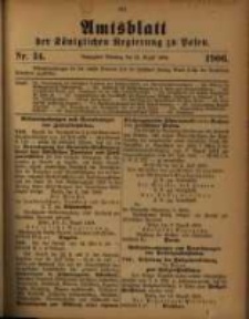 Amtsblatt der K&ouml;niglichen Regierung zu Posen. 1906.08.21 Nro.34
