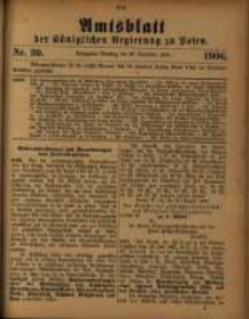 Amtsblatt der K&ouml;niglichen Regierung zu Posen. 1906.09.25 Nro.39