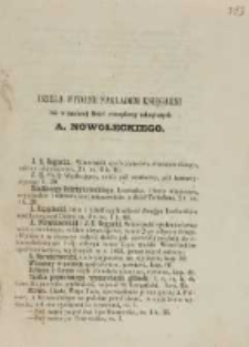 Dzieła wydane nakładem Księgarni Aleksandra Nowoleckiego lub w znacznej ilości exemplarzy zakupionych