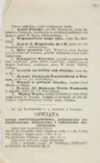 Prospekt księgarni K. Reyznera, N. Kamińskiego i Sp&oacute;łki