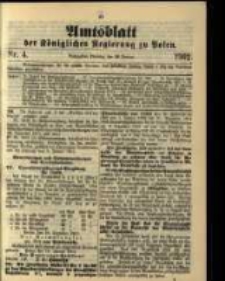 Amtsblatt der K&ouml;niglichen Regierung zu Posen. 1902.01.28 Nro.4